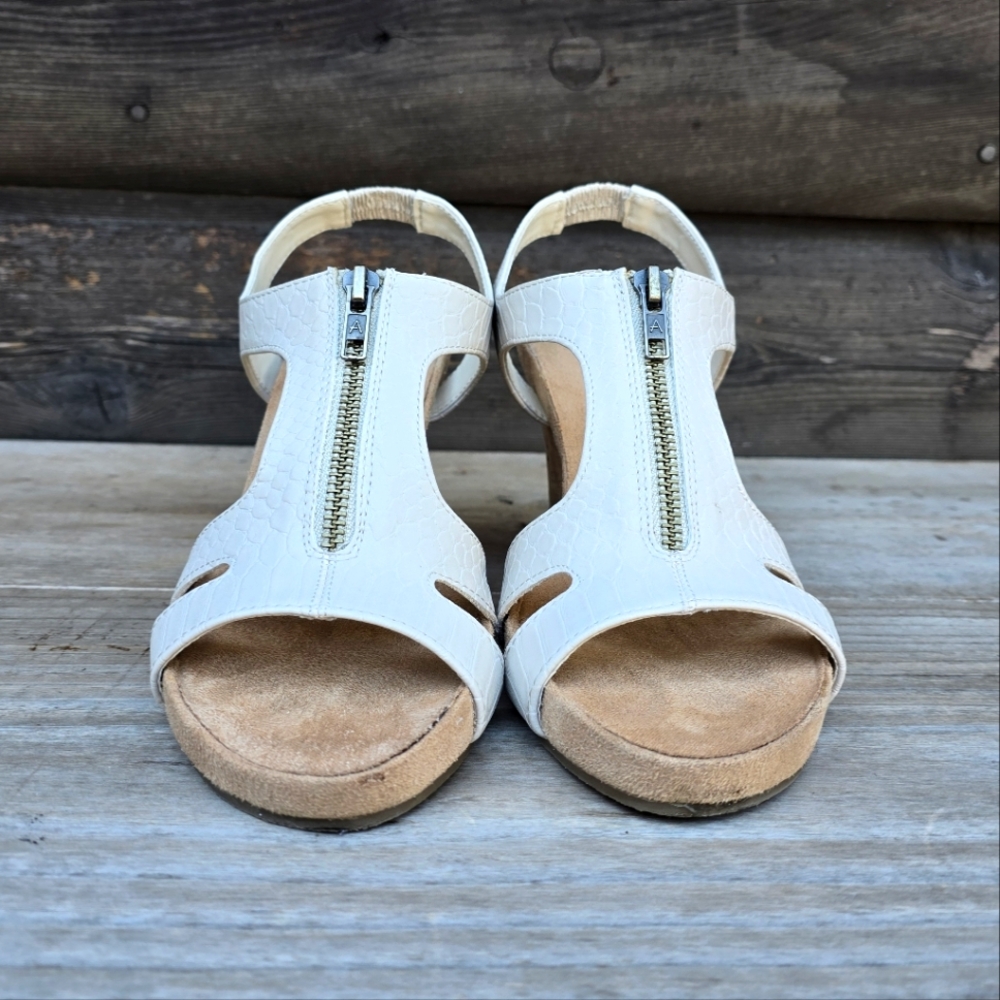AEROSOLES Plushlow Modern Costal Minimalist Cork Wedge Comfort Sandal 10M - Picture 9 of 15